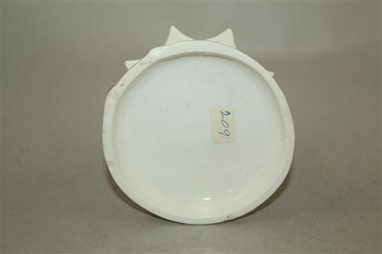 Five Staffordshire porcelain toll house pastille burners, c.1835, height 8.5 - 17cm